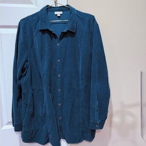 J. Jill Blue Casual Button Down Shirt